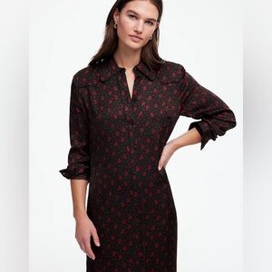 Madewell Floral Midi Shirt Dress, Size 0